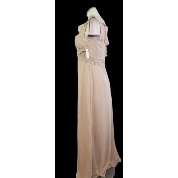 David's Bridal Size 8 One Shoulder Cocktail Dress Biscott - Picture 3 of 8